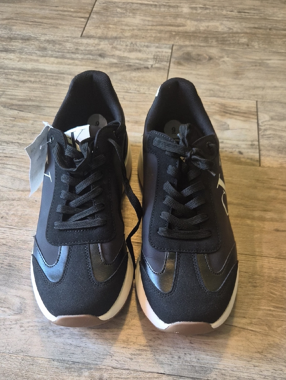 Calvin Klein Black and White Men's Low-Top Sneakers